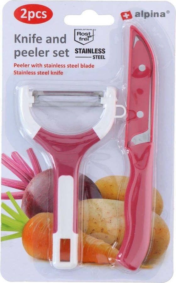 Alpina Schilmes en Dunschiller Set Rood Keramisch & RVS Mix Non-Stick Coating