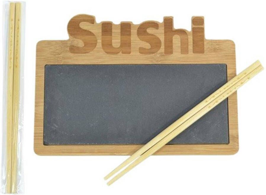 Alpina Serveerset Sushi Bamboe Met Leisteen 25 x 18 cm