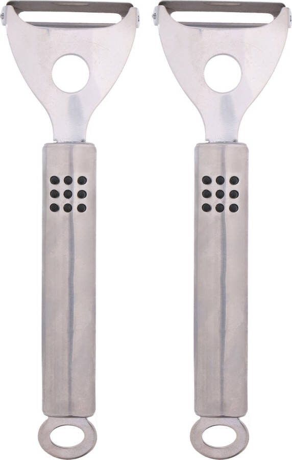 Alpina Set van 2x dunschillers aardappelmesjes 18 cm Keuken kookgerei Aardappels groente of fruit schillen Dunschilmesjes