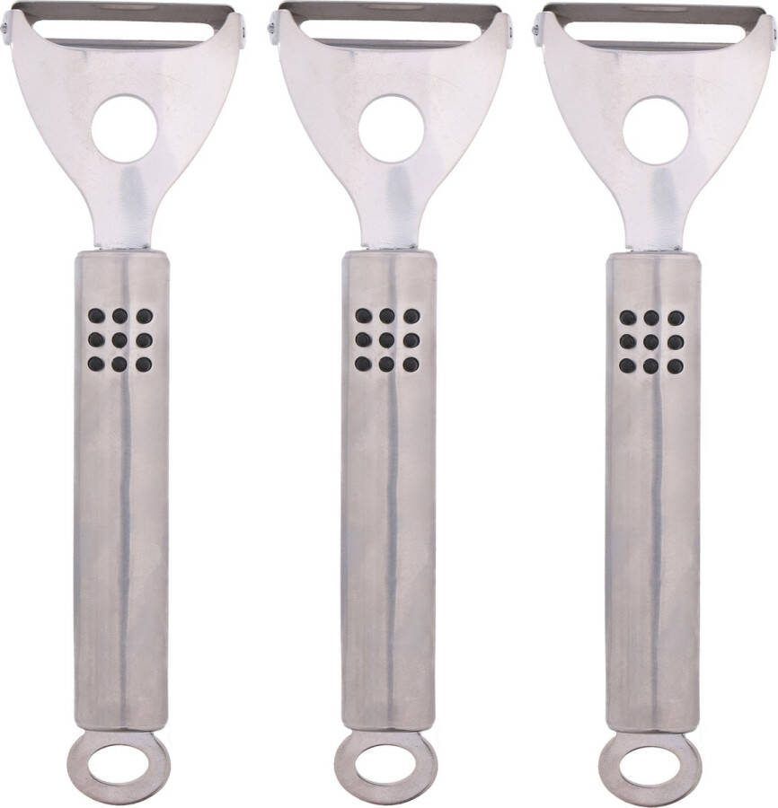 Alpina Set van 3x dunschillers aardappelmesjes 18 cm Keuken kookgerei Aardappels groente of fruit schillen Dunschilmesjes