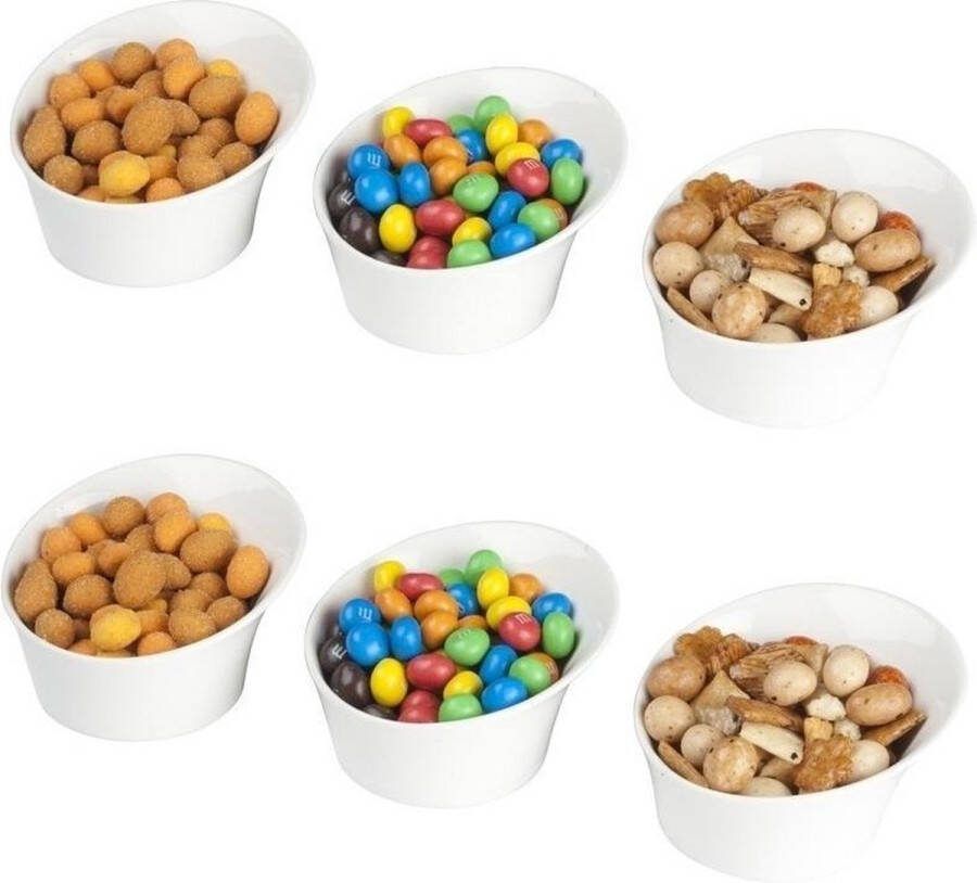 Alpina Snack serveer schaaltjes 6x stuks keramiek 9 x 5 cm