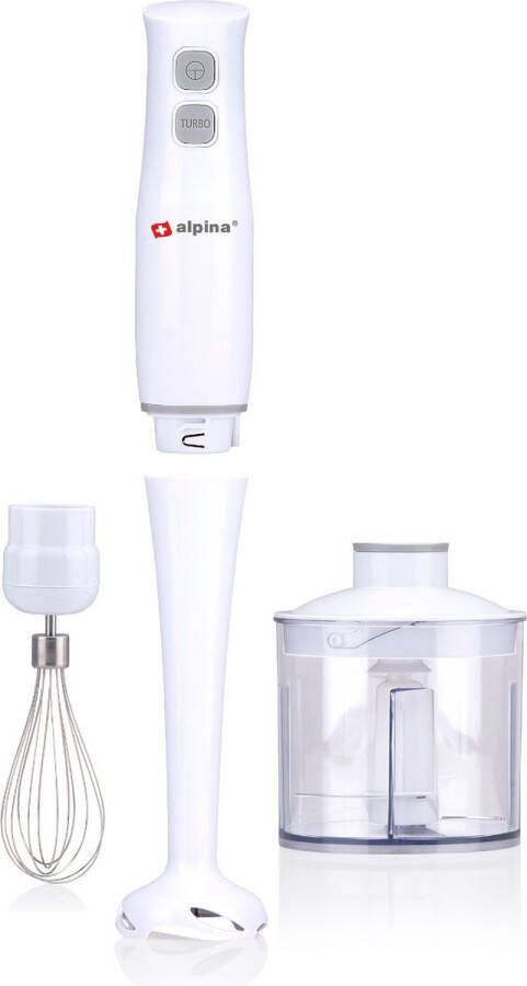 Alpina Staafmixer Set Hakmolen Blender Garde 400W Wit