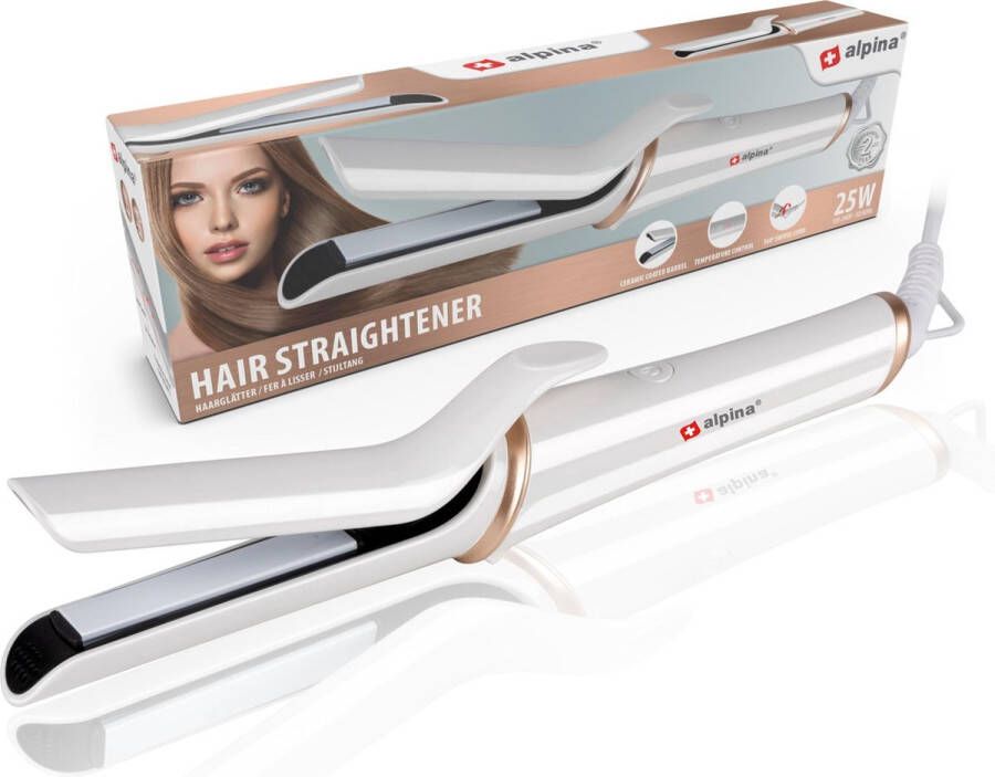 Alpina Stijltang Straightener Keramische Platen 3 Temperaturen Steil Glad en Glanzend Haar