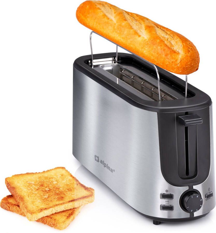 Alpina Toaster Ontdooifunctie 7 Bruiningsstanden 230V RVS 1000 W Zilver