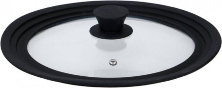 Alpina Universeel Glazen Deksel Pannendeksel met Siliconen Rand Anti Spatdeksel voor Pannen Glazen Deksel 24cm 26cm 28cm
