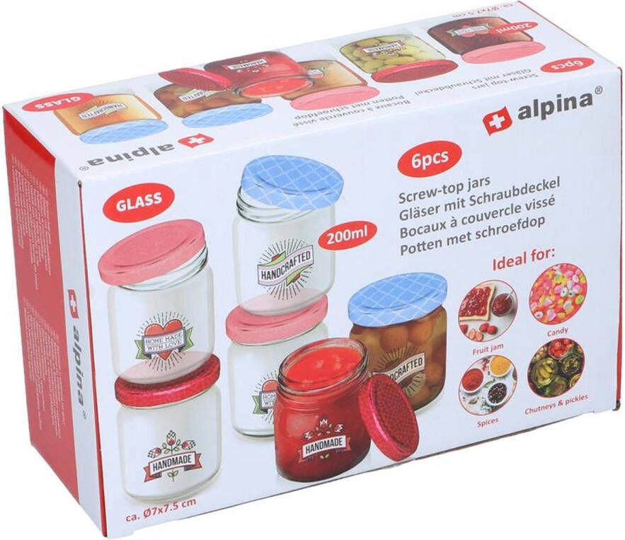 Alpina Voorraadpotset met schroefdop 6-delig 200ml