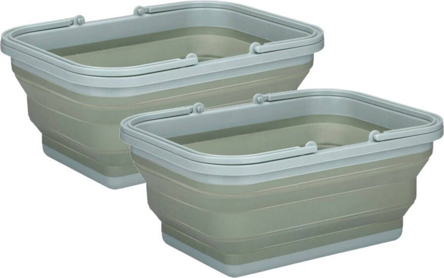 Alpina Wasmand draagmand opvouwbaar 2x kunststof 19 Liter groen 38 x 28 x 18 cm Emmers