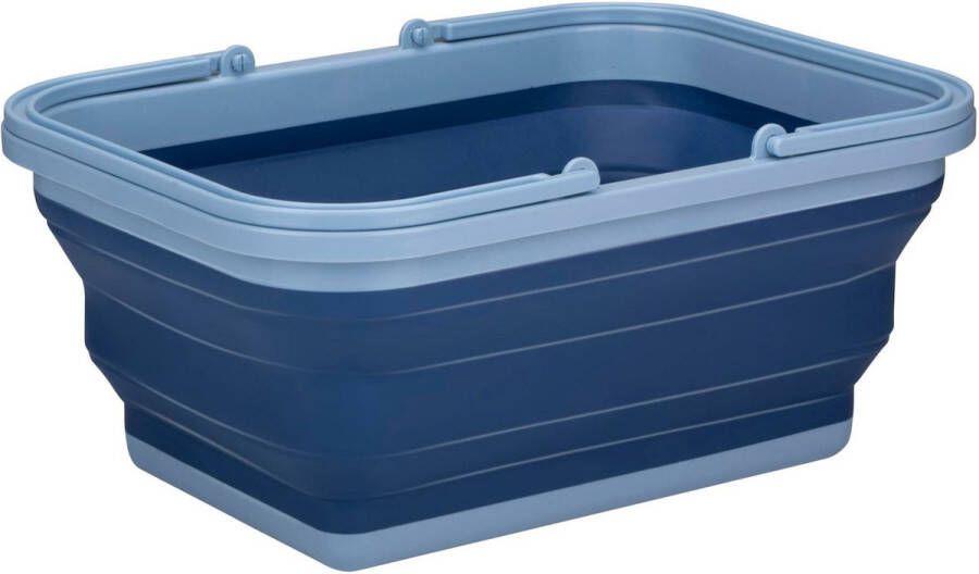 Alpina Wasmand draagmand opvouwbaar kunststof 19 Liter blauw 38 x 28 x 18 cm huishoud camping