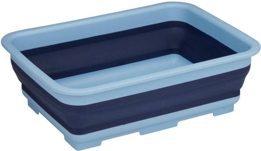 Alpina Wasmand opbergmand opvouwbaar kunststof 12 Liter blauw 37 x 27 x 12 cm huishoud camping