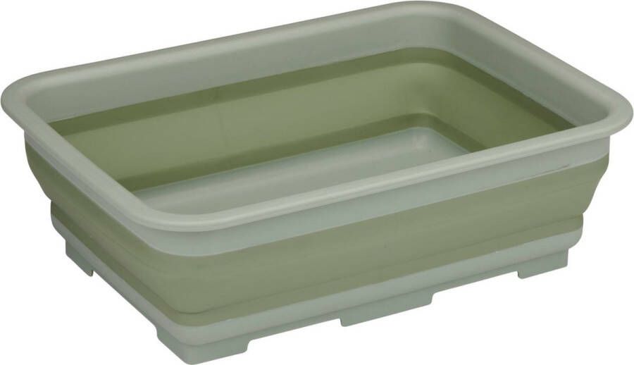 Alpina Wasmand opbergmand opvouwbaar kunststof 12 Liter groen 37 x 27 x 12 cm huishoud camping