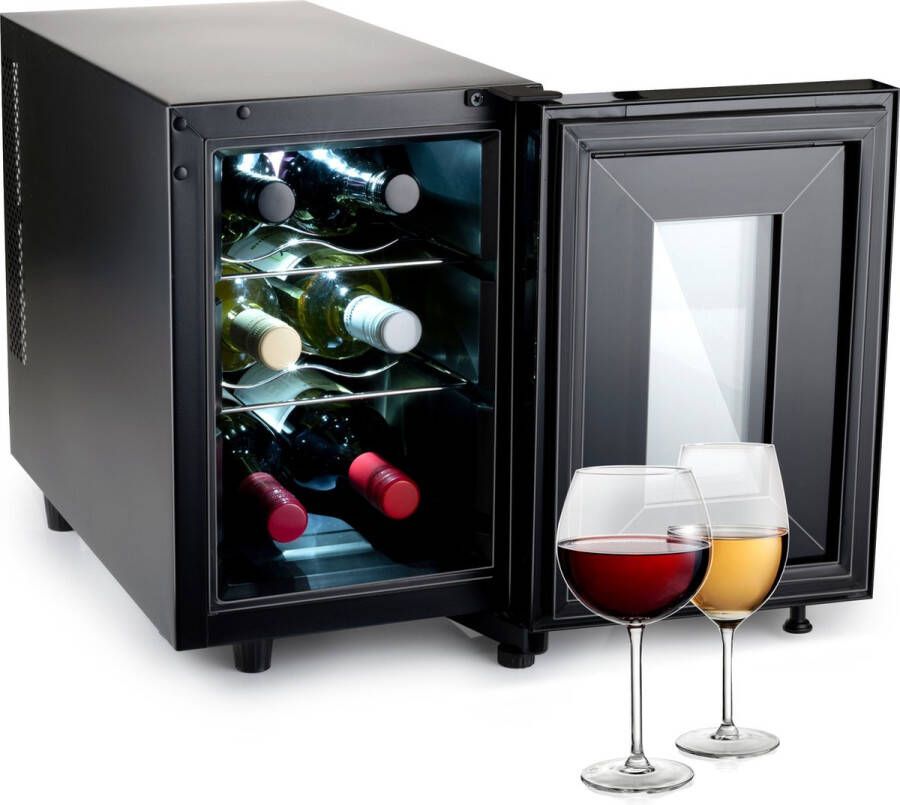 Alpina Wijnkoelkast 230V 6 Flessen Instelbare Temperatuur 11°C tot 18°C Digitale Display Zwart