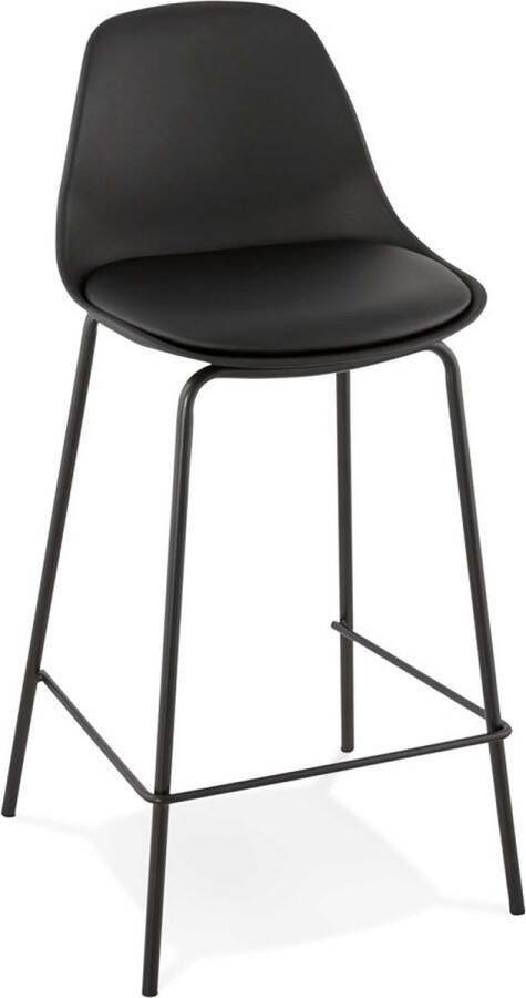 Alterego Cookie Mini Snack Kruk op Middelhoogte Zwart Industrieel Design 42x41.5x86.5cm
