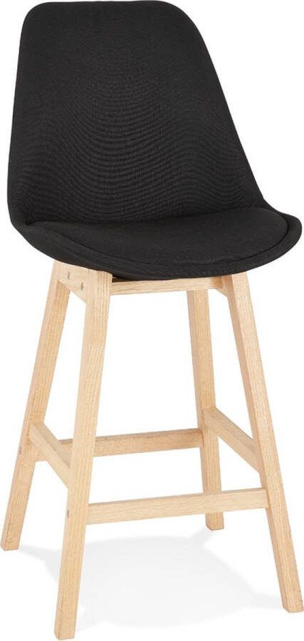 Alterego Design Alterego Scandinavische halfhoge design kruk 'TERESA MINI' van zwarte stof