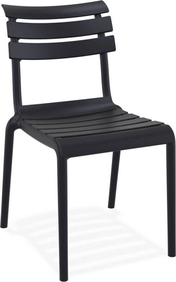 Alterego Design Alterego Zwarte tuinstoel 'CHALA' van kunststof