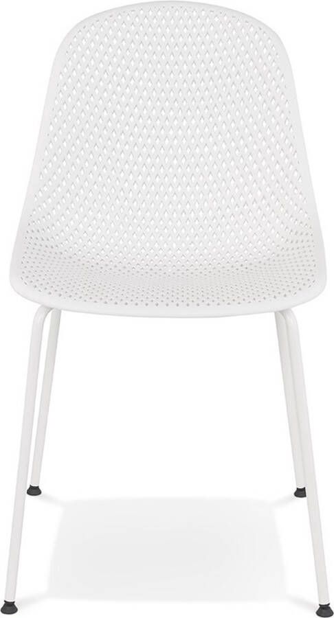 Alterego Viky Wit Geperforeerde Designerstoel Binnen & Buiten 58.5x46.5x82.5cm