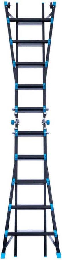 Alumexx Eurostairs professionele Vouwladder – Uitschuifbare Multiladder 4x5 sporten (20 treden) – 6 40 meter werkhoogte