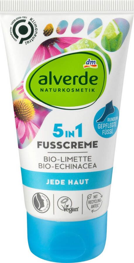 Alverde NATURKOSMETIK 5in1 voetcrème 75 ml