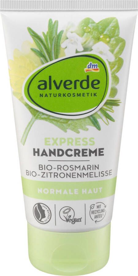 Alverde NATURKOSMETIK Handcrème Express Biologische Rozemarijn Citroenmelisse 75 ml