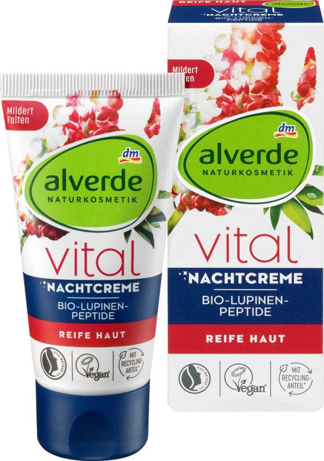 Alverde NATURKOSMETIK Nachtcrème Vital Organische Lupine Peptiden 50 ml