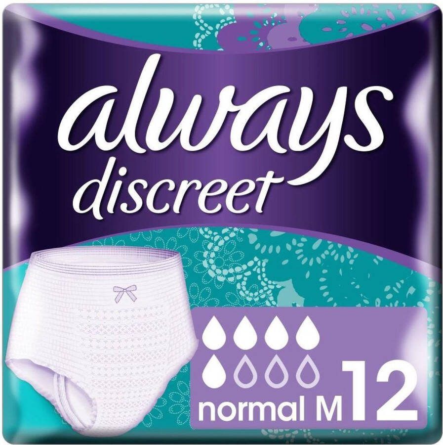 Always 2x Discreet Underwear Normal M 12 stuks