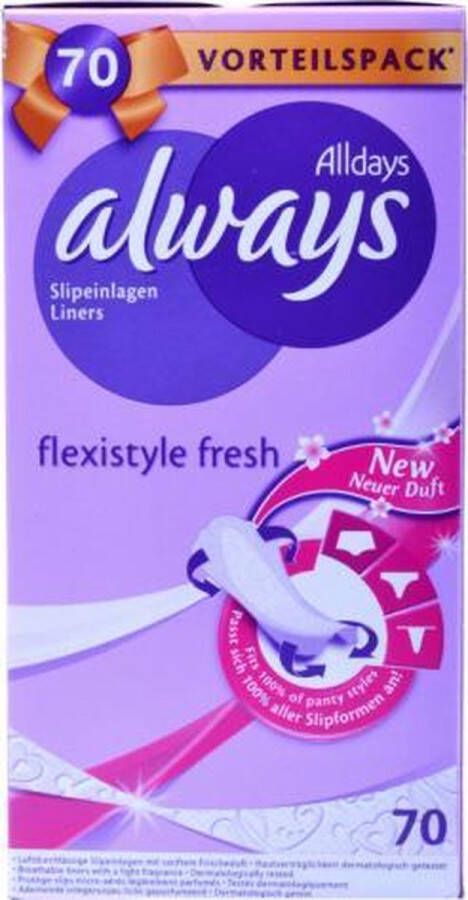 Always Alldays Inlegkruisjes Flexistyle Fresh 76 stuks