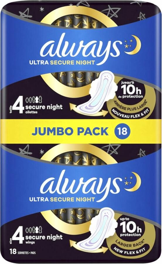 Always Maandverband Ultra Secure Night 18 stuks