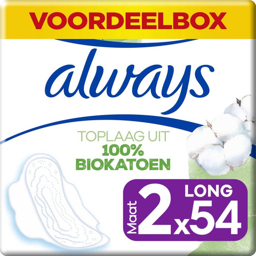 Always Cotton Protection Ultra Long Maandverband Met Vleugels 54 Stuks