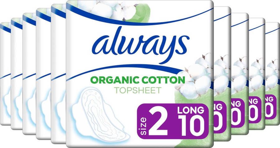 Always Cotton Protection Ultra Long Voordeelverpakking 10 x 10 Stuks Maandverband Met Vleugels