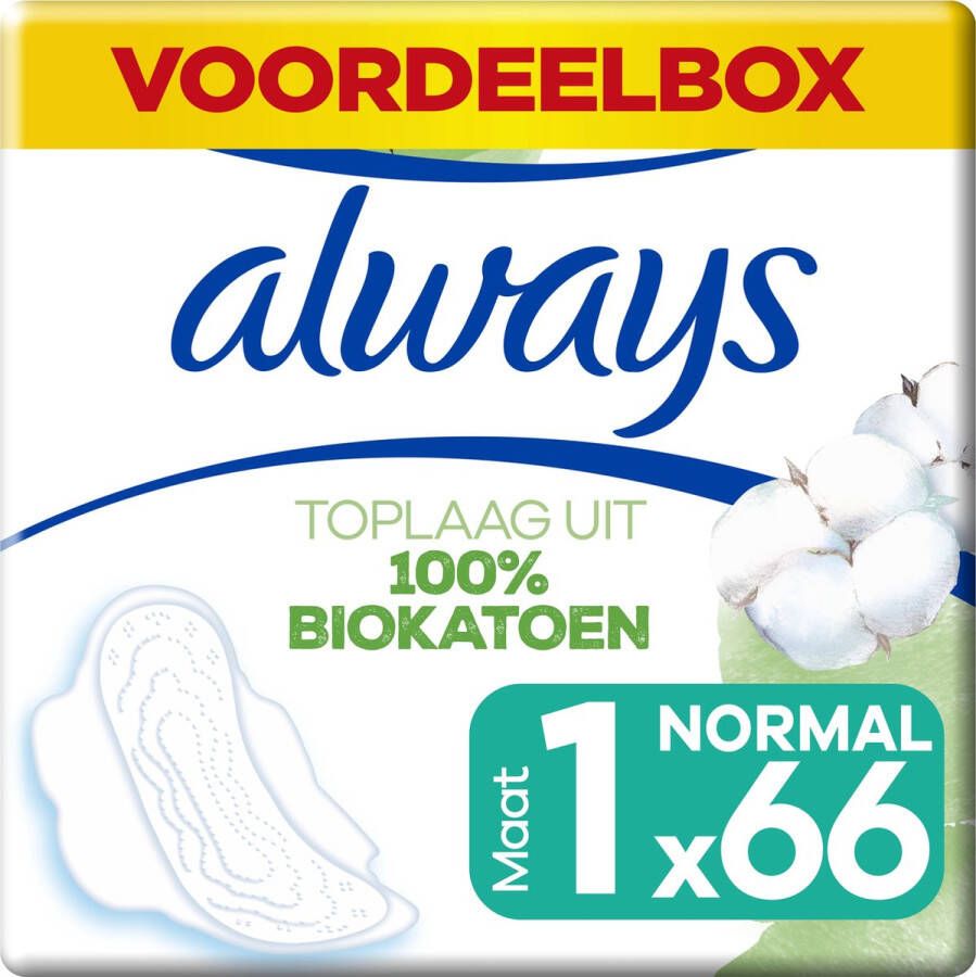 Always Cotton Protection Ultra Normal Maandverband Met Vleugels 66 Stuks