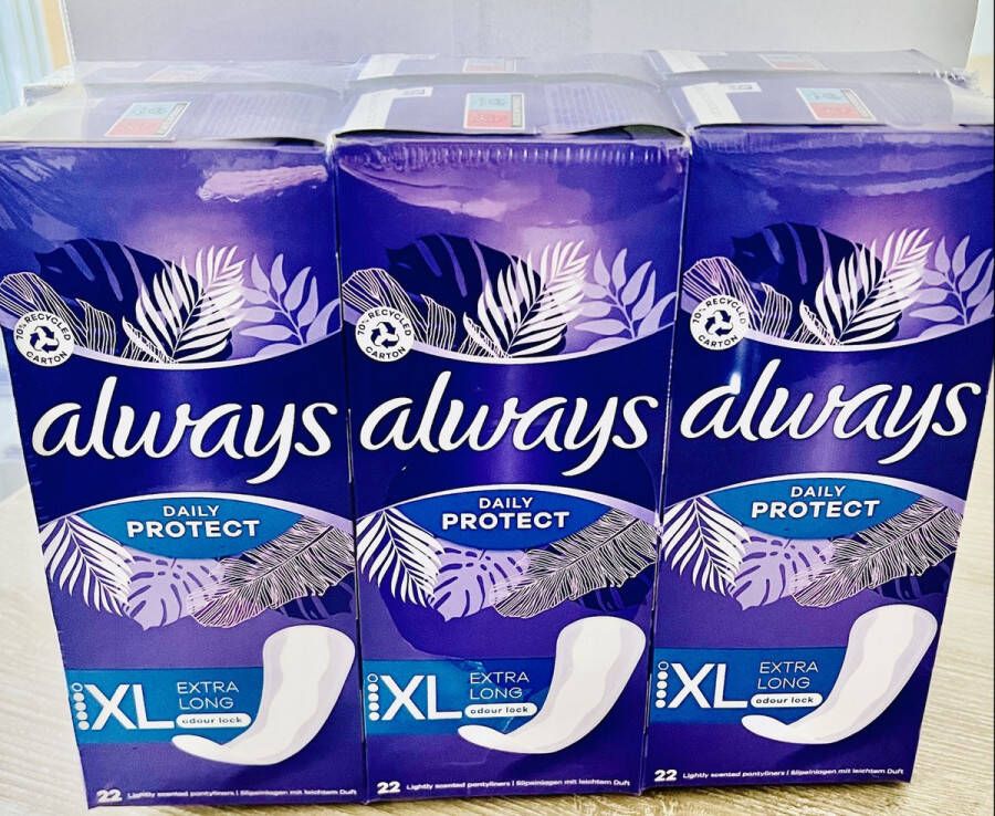 Always Dailies Extra Protect Long Plus Inlegkruisjes 3 x 44