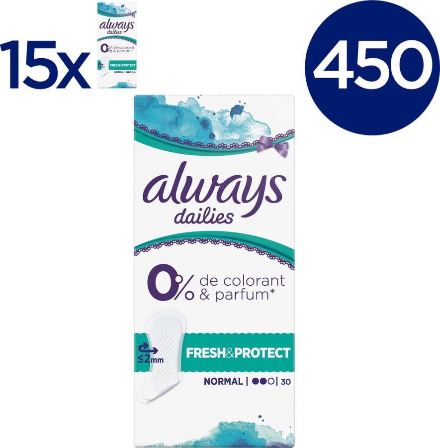 Always Dailies Fresh & Protect Normal Voordeelverpakking 450 Stuks Maandverband