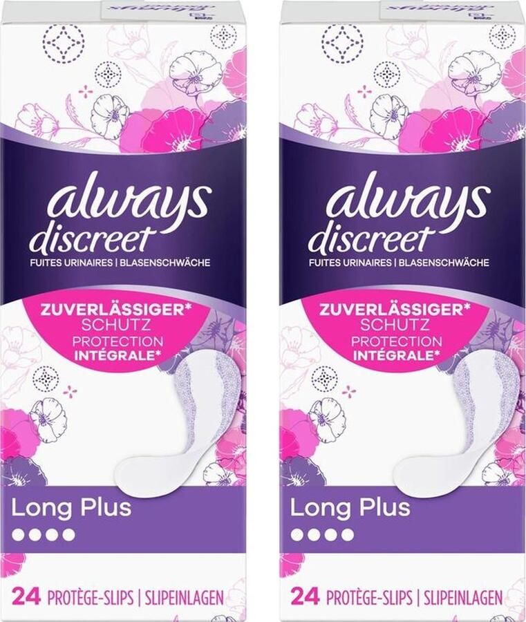 Always Discreet Always Incontinentie verband Discreet Urineverlies Long Plus 48 inlegkruisjes (2x24)
