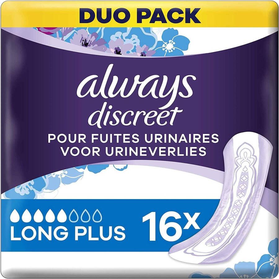 Always Discreet Maandverband Long Plus 16 Stuks