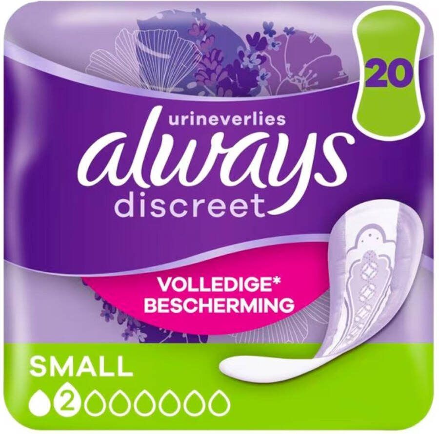 Always Discreet Incontinentie Inlegkruisjes 20st Small Complete Protection