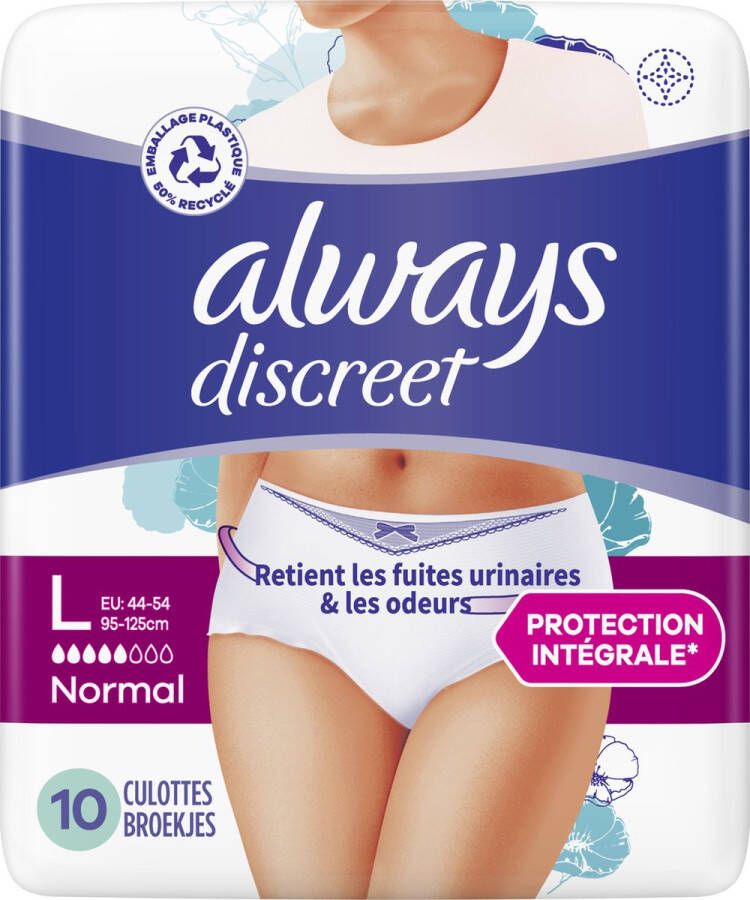 Always Discreet Incontinentiebroekjes voor Urineverlies Maat Normaal L 10 Stuks