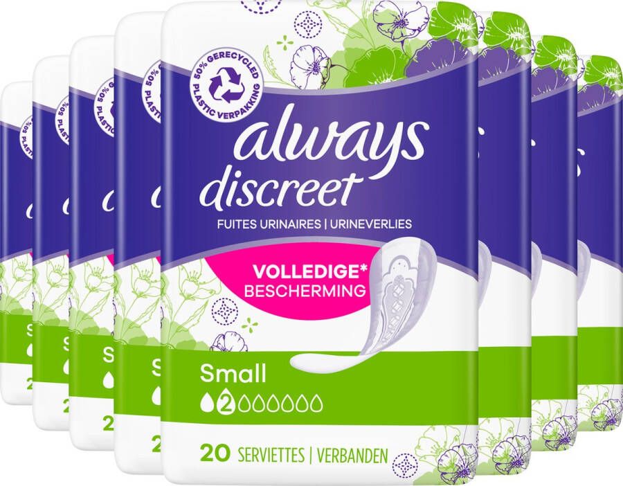 Always Discreet Incontinentieverbanden Small 160 Stuks Voordeelverpakking