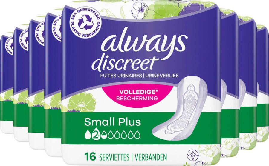 Always Discreet Incontinentieverbanden Small Night 128 Stuks Voordeelverpakking