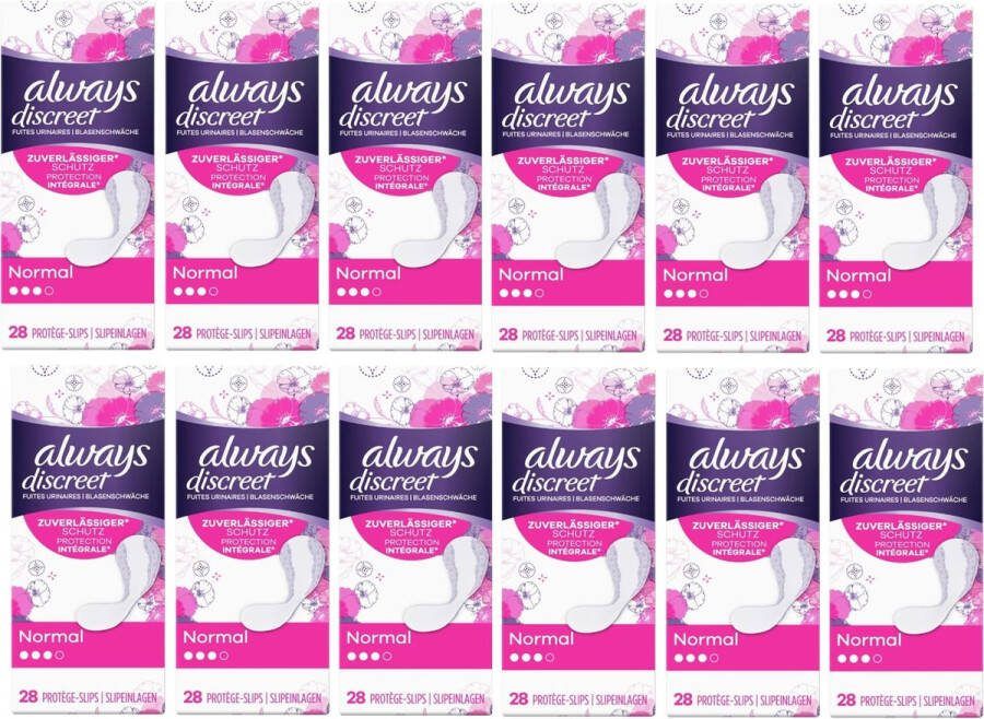 Always Discreet Normal Inlegkruisjes Urineverlies 12x28 Stuks Voordeelverpakking