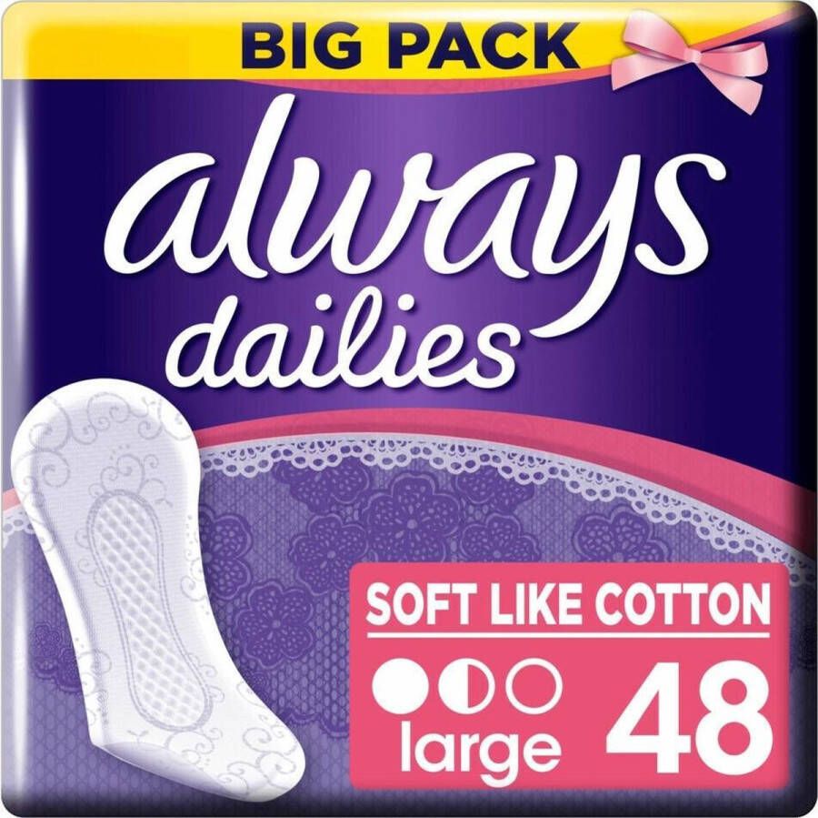 Always lways Dailies Large Classic Soft Like Cotton 48 stuks Inlegkruisjes