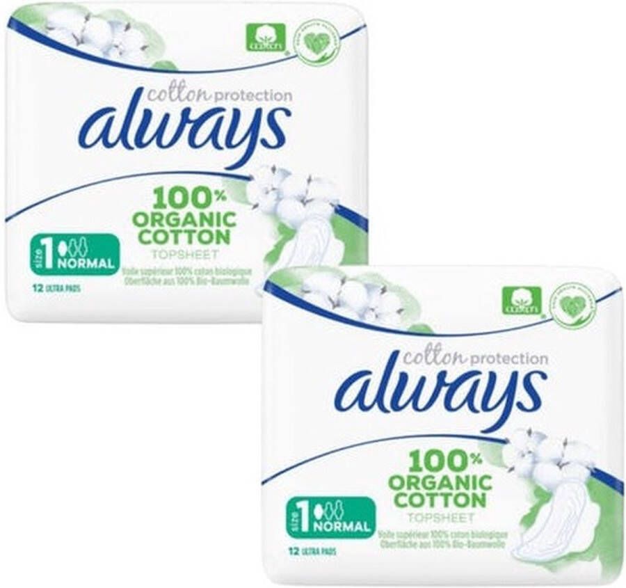 Always Maandverband Bio Cotton Normaal 2 x 12 Stuks