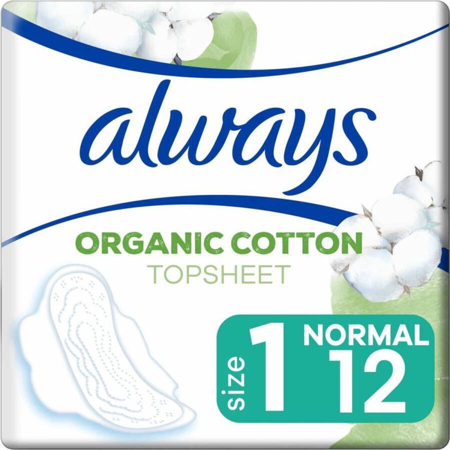 Always Maandverband Bio Cotton Protection Ultra Normal met Vleugels 12 stuks