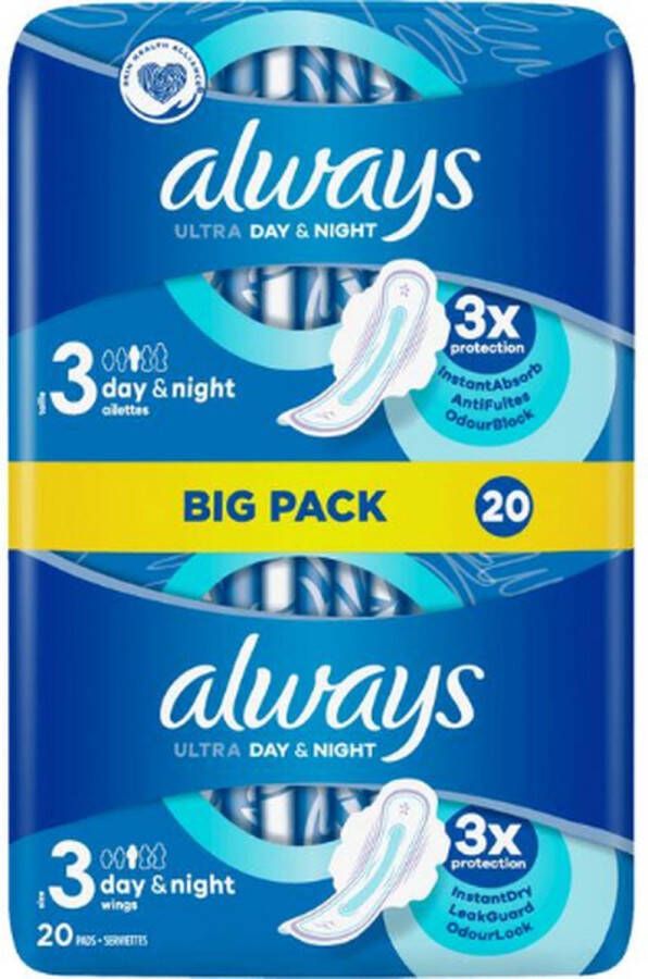 Always Maandverband Ultra Day & Night Met Vleugels 8 x 20 160 Pads