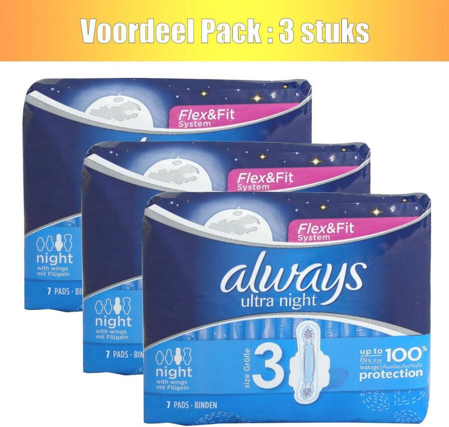 Always pads 7x ultra night with wings set van 3