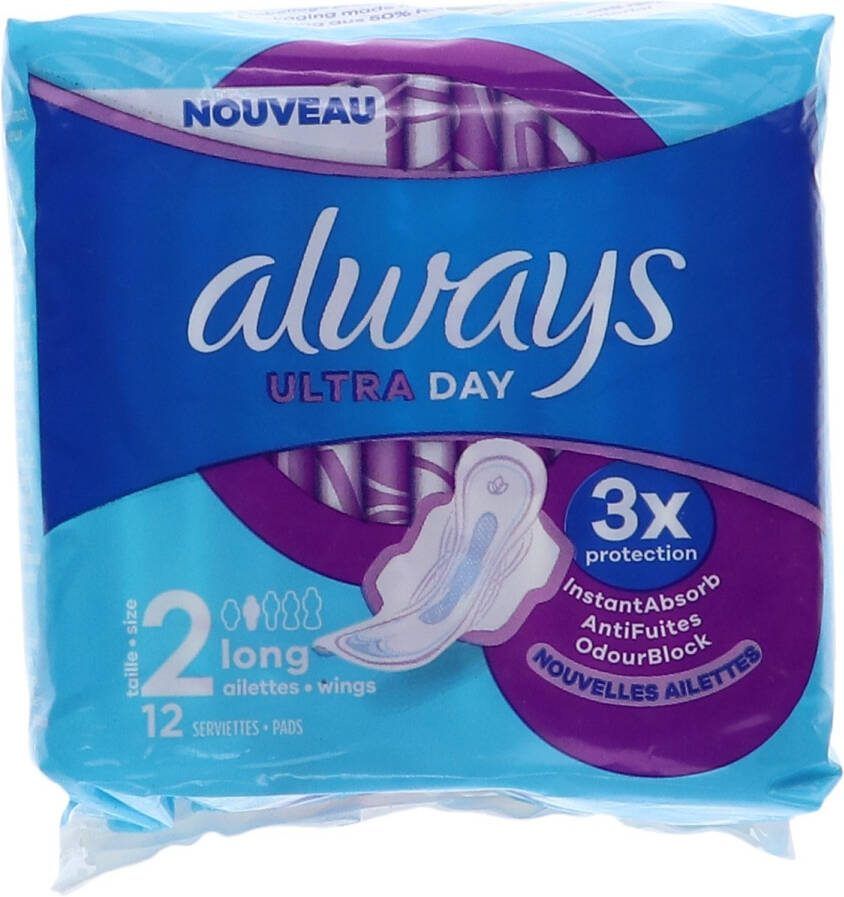 Always Ultra Day Maandverband Long Met Vleugels 12ST