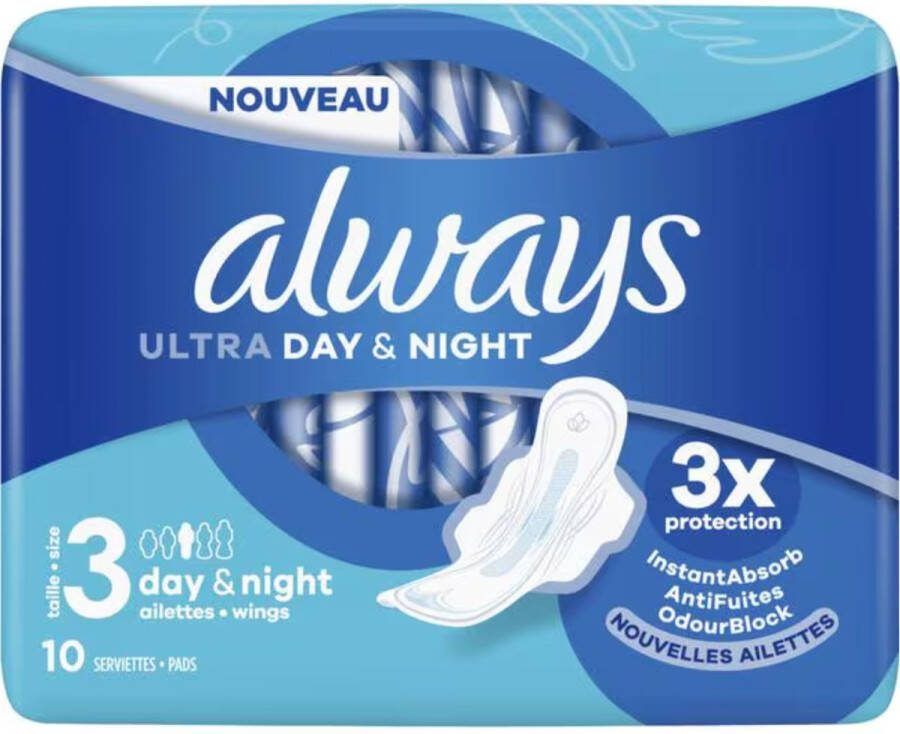 Always Ultra Maandverband '10 Day & Night (met vleugels) 6003