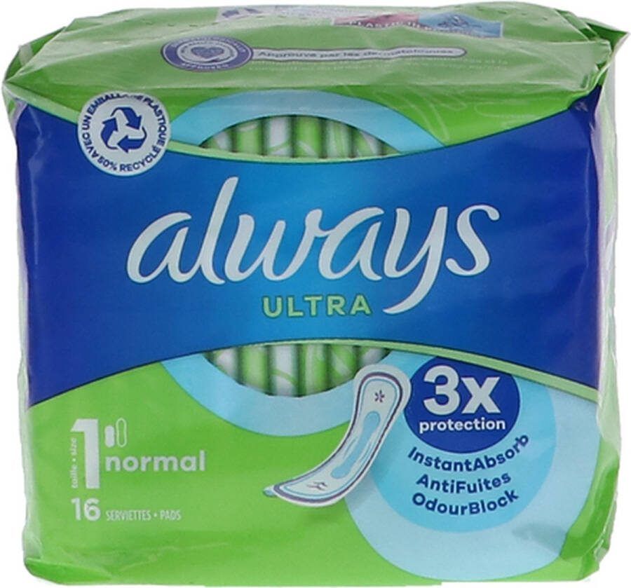 Always Ultra Maandverband Normal- 5 x 16 stuks voordeelverpakking