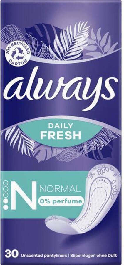 Always x3 Dailies Fresh&Protect Inlegkruisjes 0% Normaal 30st