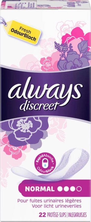 Always x6 discreet inlegkruisjes normaal (urineverlies) 22st