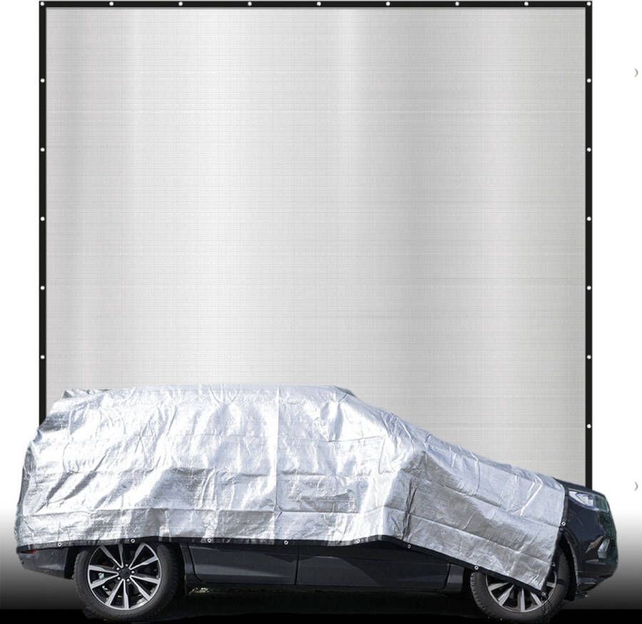 AMANKA 4x4 m Schaduwnet Auto Reflecterende Zonnezeil Aluminium Net Thermozeil Zonnescherm Warmte B