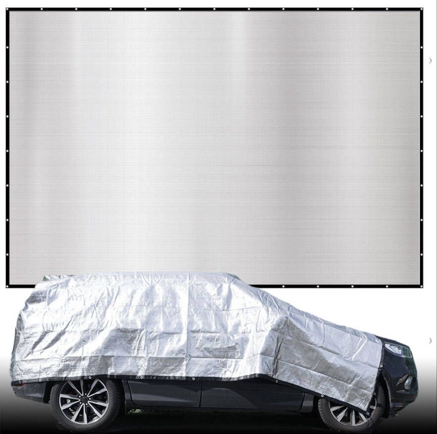 AMANKA 5x6 m Reflecterende Zonnezeil Aluminium Net Zonnescherm voor Auto Hond Camping